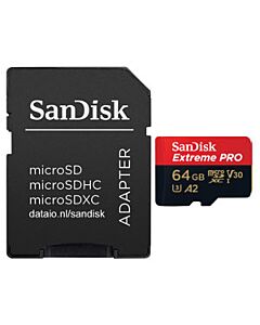 Koop Sandisk SANDISK 64GB MICROSD EXTREME PRO GEHEUGENKAART U3 A2 170MB/S bij DroneLand!